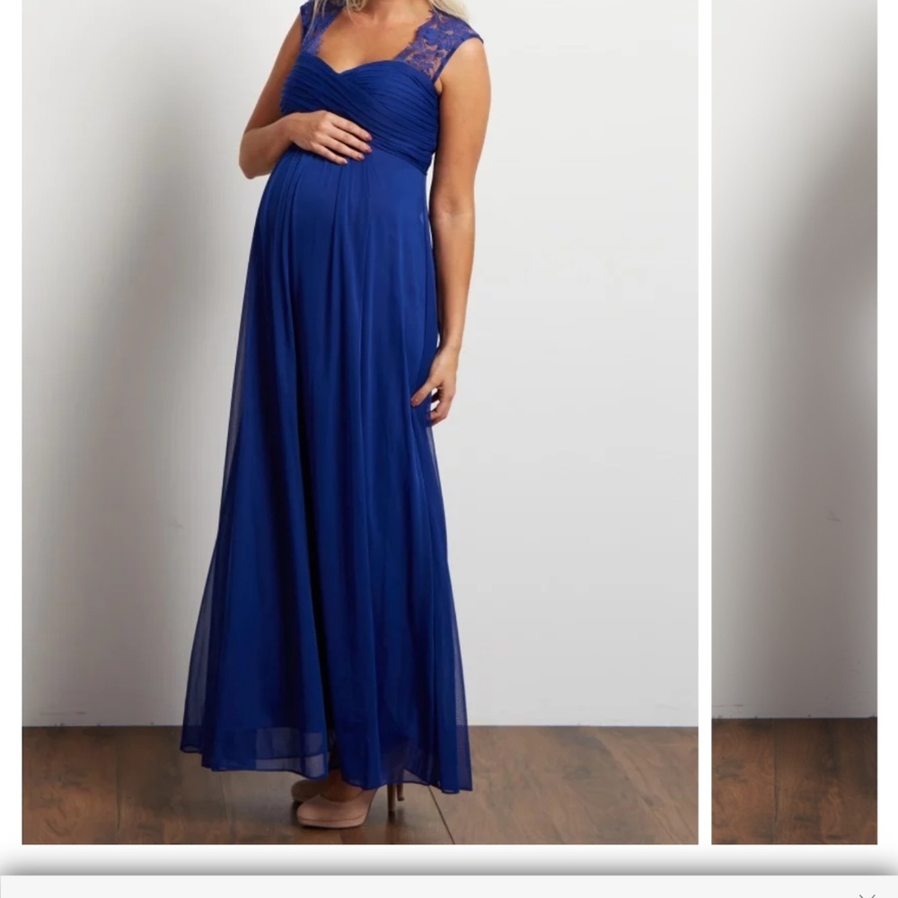 Blue maternity bridesmaid/ special occasion dress